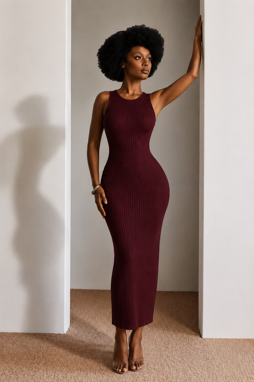 🔥 SLEEVELESS RIBBED MAXI 