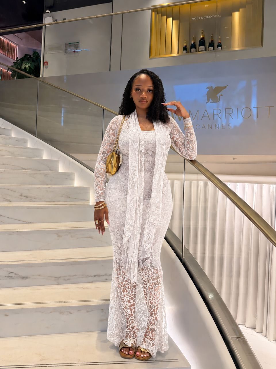 LACE SCARF MAXI DRESS 🔥
